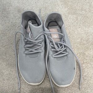 Adidas Gray Sneakers with Knit Upper and Padded Heel Pharrell Williams